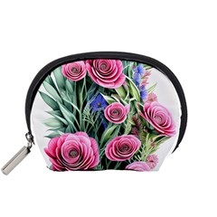 Attention-getting Watercolor Flowers Accessory Pouch (small) by GardenOfOphir