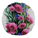 Attention-getting Watercolor Flowers Large 18  Premium Flano Round Cushions Front