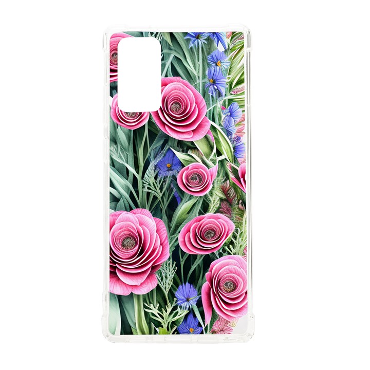 Attention-getting Watercolor Flowers Samsung Galaxy Note 20 TPU UV Case