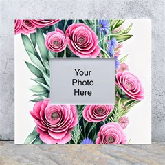 Attention-getting Watercolor Flowers White Wall Photo Frame 5  X 7  by GardenOfOphir