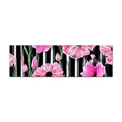 Black Stripes Beautifully Watercolor Flowers Sticker (bumper) by GardenOfOphir