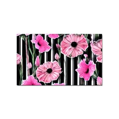 Black Stripes Beautifully Watercolor Flowers Sticker Rectangular (10 Pack) by GardenOfOphir