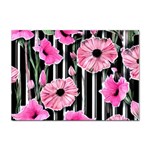 Black Stripes Beautifully watercolor flowers Sticker A4 (100 pack) Front