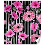 Black Stripes Beautifully watercolor flowers Canvas 20  x 24  19.57 x23.15  Canvas - 1