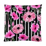 Black Stripes Beautifully watercolor flowers Standard Cushion Case (Two Sides) Front