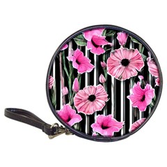 Black Stripes Beautifully Watercolor Flowers Classic 20-cd Wallets by GardenOfOphir