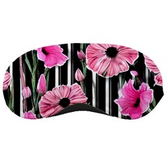 Black Stripes Beautifully Watercolor Flowers Sleeping Mask by GardenOfOphir