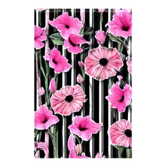 Black Stripes Beautifully Watercolor Flowers Shower Curtain 48  X 72  (small)  by GardenOfOphir