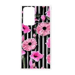 Black Stripes Beautifully Watercolor Flowers Samsung Galaxy Note 20 Ultra Tpu Uv Case by GardenOfOphir