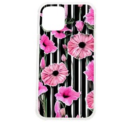 Black Stripes Beautifully Watercolor Flowers Iphone 12 Pro Max Tpu Uv Print Case by GardenOfOphir