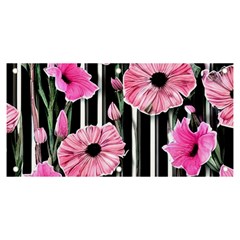 Black Stripes Beautifully Watercolor Flowers Banner And Sign 6  X 3  by GardenOfOphir