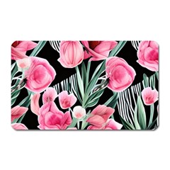 Expressive Watercolor Flowers Botanical Foliage Magnet (rectangular) by GardenOfOphir