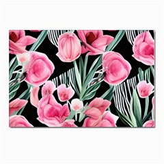 Expressive Watercolor Flowers Botanical Foliage Postcard 4 x 6  (pkg Of 10) by GardenOfOphir