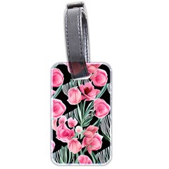 Expressive Watercolor Flowers Botanical Foliage Luggage Tag (two Sides) by GardenOfOphir