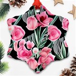 Expressive Watercolor Flowers Botanical Foliage Ornament (Snowflake) Front