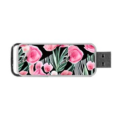 Expressive Watercolor Flowers Botanical Foliage Portable Usb Flash (one Side) by GardenOfOphir