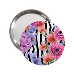 Delightful Watercolor Flowers And Foliage 2 25  Handbag Mirrors by GardenOfOphir