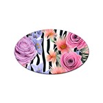 Delightful watercolor flowers and foliage Sticker (Oval) Front