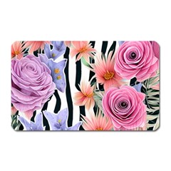 Delightful Watercolor Flowers And Foliage Magnet (rectangular) by GardenOfOphir