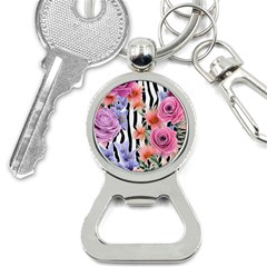 Delightful Watercolor Flowers And Foliage Bottle Opener Key Chain by GardenOfOphir