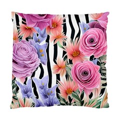 Delightful Watercolor Flowers And Foliage Standard Cushion Case (one Side) by GardenOfOphir