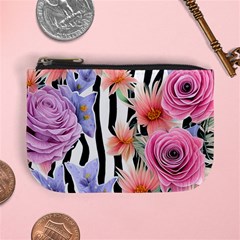 Delightful Watercolor Flowers And Foliage Mini Coin Purse by GardenOfOphir