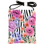 Delightful watercolor flowers and foliage Shoulder Sling Bag Front