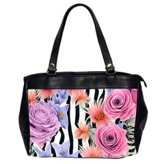 Delightful Watercolor Flowers And Foliage Oversize Office Handbag (2 Sides) by GardenOfOphir