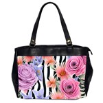 Delightful watercolor flowers and foliage Oversize Office Handbag (2 Sides) Front