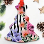 Delightful watercolor flowers and foliage Christmas Tree Ornament (Two Sides) Front