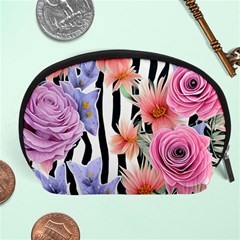 Delightful Watercolor Flowers And Foliage Accessory Pouch (large) by GardenOfOphir