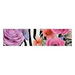 Delightful Watercolor Flowers And Foliage Banner And Sign 4  X 1  by GardenOfOphir