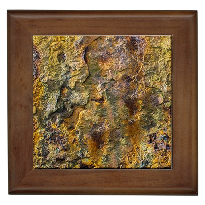 Rusty Orange Abstract Surface Framed Tile