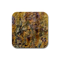 Rusty Orange Abstract Surface Rubber Square Coaster (4 Pack) by dflcprintsclothing