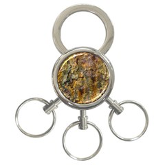 Rusty Orange Abstract Surface 3-ring Key Chain by dflcprintsclothing