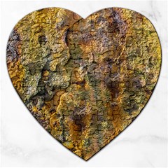 Rusty Orange Abstract Surface Jigsaw Puzzle (heart) by dflcprintsclothing