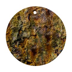 Rusty Orange Abstract Surface Round Ornament (two Sides) by dflcprintsclothing