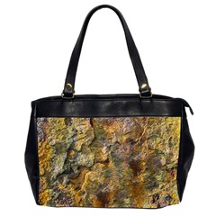 Rusty Orange Abstract Surface Oversize Office Handbag (2 Sides) by dflcprintsclothing