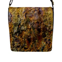 Rusty Orange Abstract Surface Flap Closure Messenger Bag (l) by dflcprintsclothing