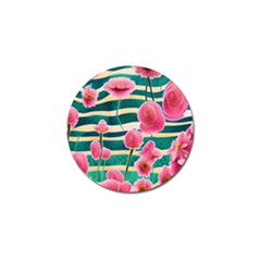 Different Watercolor Flowers Botanical Foliage Golf Ball Marker (4 Pack) by GardenOfOphir