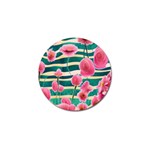 Different Watercolor Flowers Botanical Foliage Golf Ball Marker (10 pack) Front