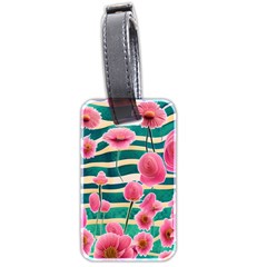 Different Watercolor Flowers Botanical Foliage Luggage Tag (two Sides) by GardenOfOphir