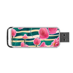 Different Watercolor Flowers Botanical Foliage Portable Usb Flash (one Side) by GardenOfOphir