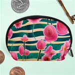 Different Watercolor Flowers Botanical Foliage Accessory Pouch (Large) Front