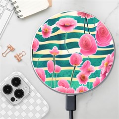 Different Watercolor Flowers Botanical Foliage Wireless Fast Charger(white) by GardenOfOphir