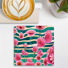 Different Watercolor Flowers Botanical Foliage Uv Print Square Tile Coaster  by GardenOfOphir