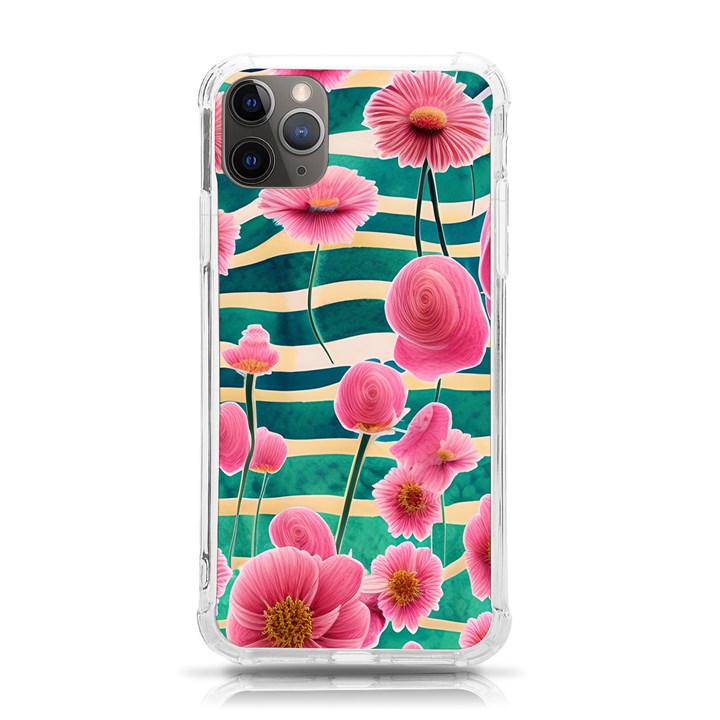 Different Watercolor Flowers Botanical Foliage iPhone 11 Pro Max 6.5 Inch TPU UV Print Case