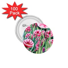 Cute Watercolor Flowers And Foliage 1 75  Buttons (100 Pack)  by GardenOfOphir