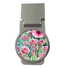 Cute Watercolor Flowers And Foliage Money Clips (round)  by GardenOfOphir