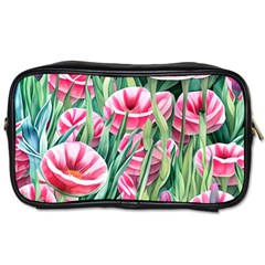 Cute Watercolor Flowers And Foliage Toiletries Bag (one Side) by GardenOfOphir